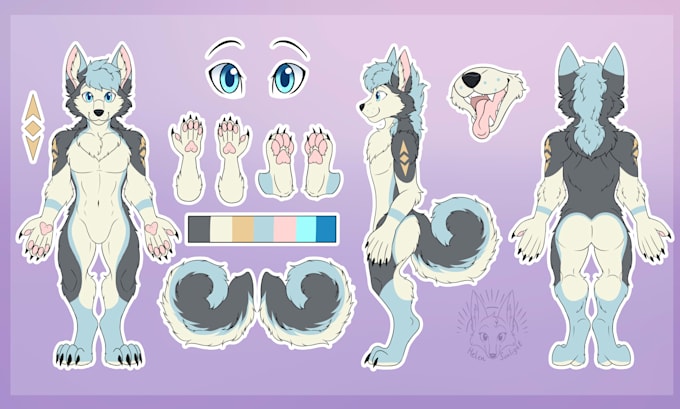 draw fursuit ref sheet, fursona