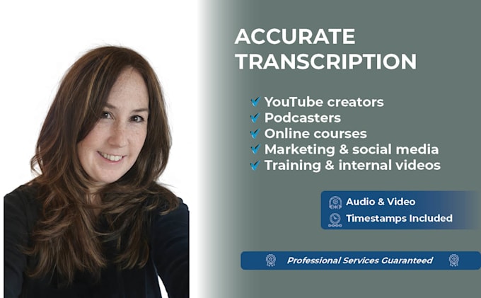 professionally transcribe audio or video with timestamps