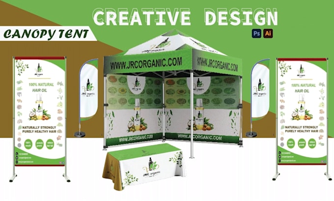 design canopy tents, banners, table covers, feather flag