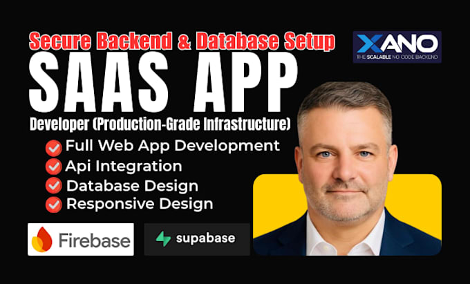 setup supabase, firebase, xano backend for saas app mobile app development