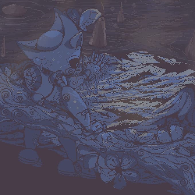 pixel art illustrations, simple animations, tilemaps for video games