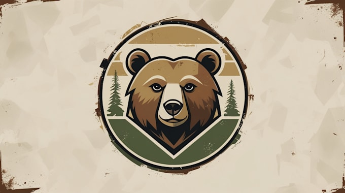 do unique bear head vintage logo 1 day