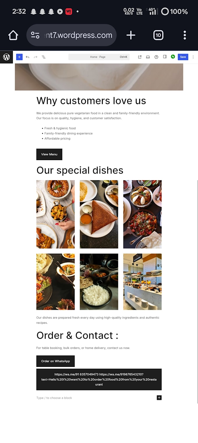 design a professional restaurant or business website