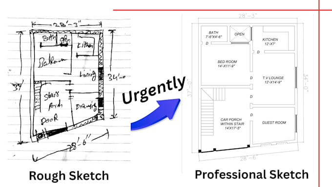 create autocad 2d floor plan urgently