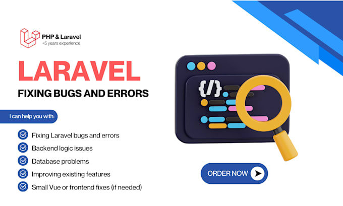 fix bugs and issues in your laravel application