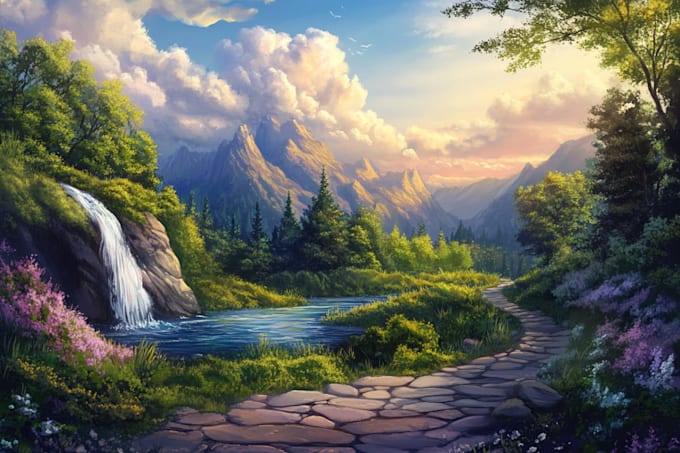 digitally paint fantasy landscape