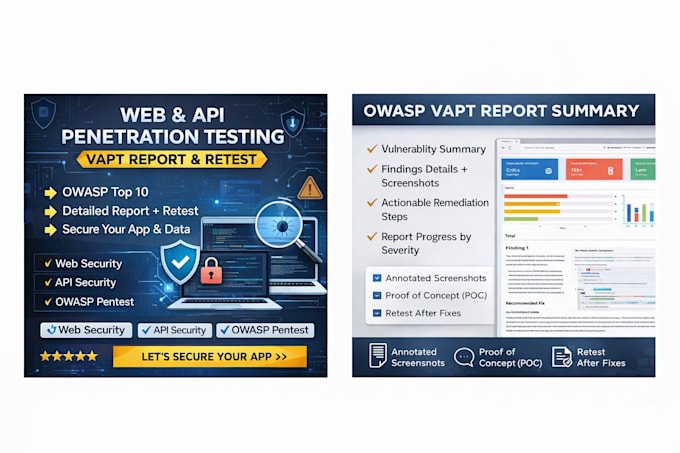 web and API penetration testing with a detailed vapt report and retest