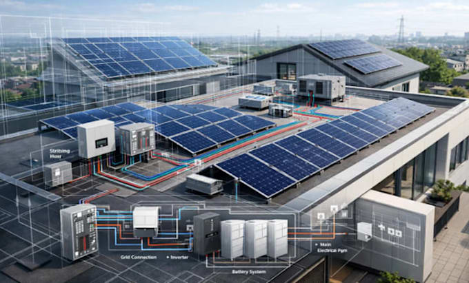 Design solar pv systems with electrical drawings and layouts bim2025 by ...