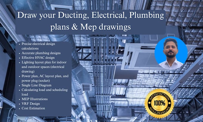 draw your ducting, electrical, plumbing plans, mep drawings