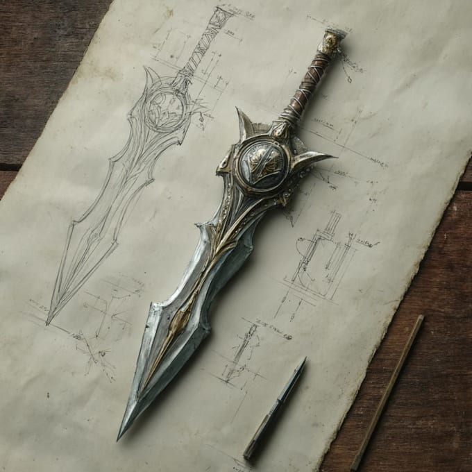 draw your prop, fantasy or futuristic weapon designs