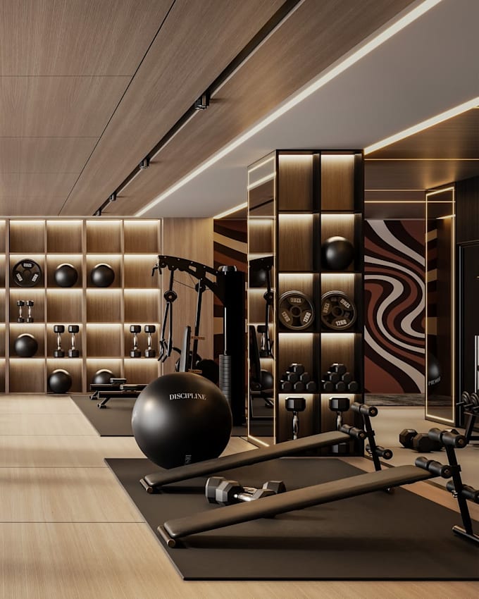 Design 3d gym interior, 3d sport complex, health and fitness center 3d ...