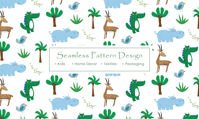 design cute kids seamless textile patterns