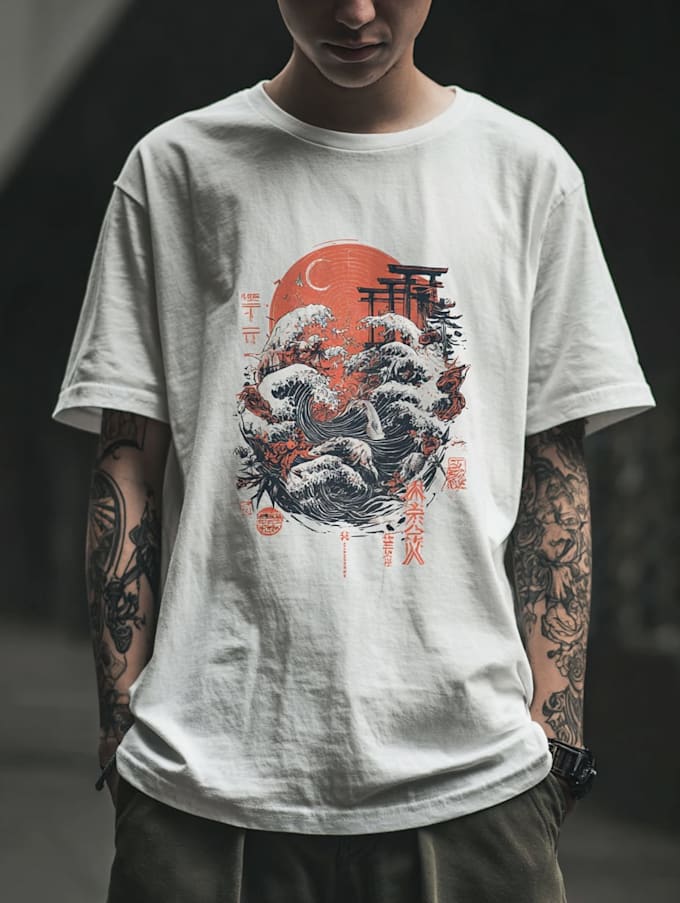 create a japanese t shirt illustration