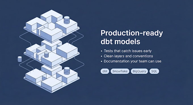 build production ready dbt models with tests for snowflake or bigquery