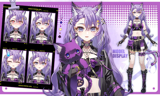 design vtuber character, live2d vtuber model, anime, vtuber rigging for vtuber