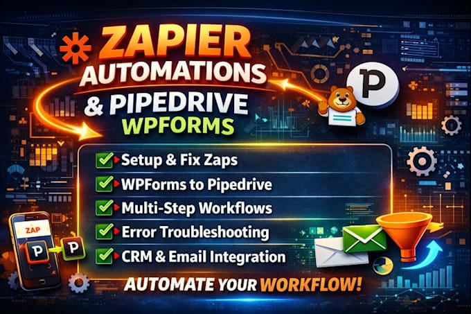 Setup or fix zapier zap integration automation zapier pipedrive ...