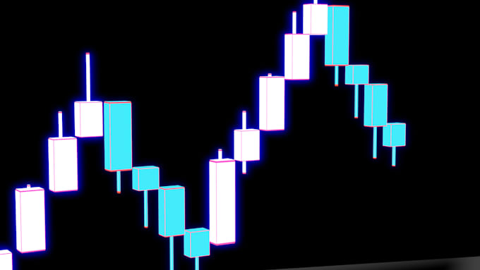 create 3d cinematic stock market and candlestick animation