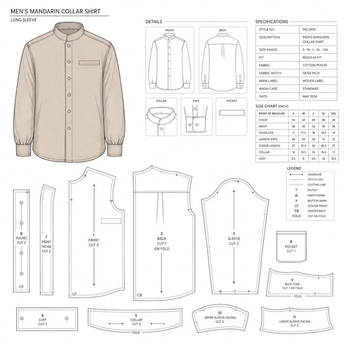 design custom sewing patterns digital PDF with size grading for clothing
