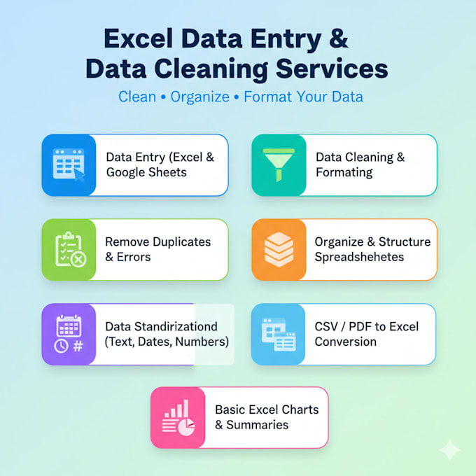 do accurate data entry and excel data cleaning