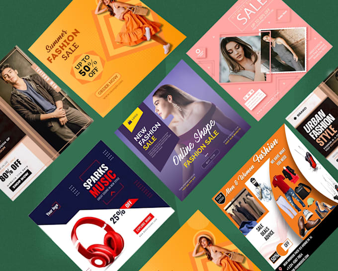 design social media poster, web banner, instagram poster and google ads