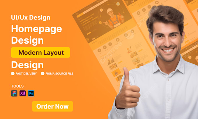 do homepage design with modern layout and website mockup
