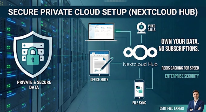 set up nextcloud hub for secure private file storage