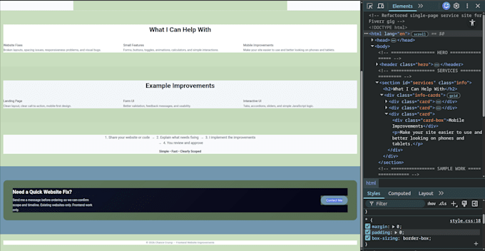 fix or improve your website