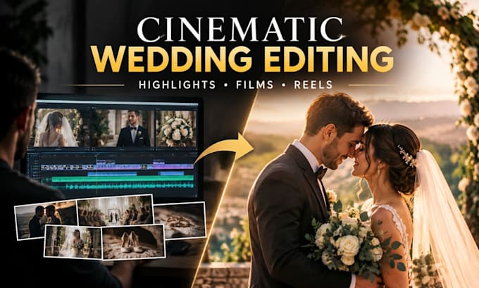 edit cinematic wedding video editing wedding  highlights and wedding films