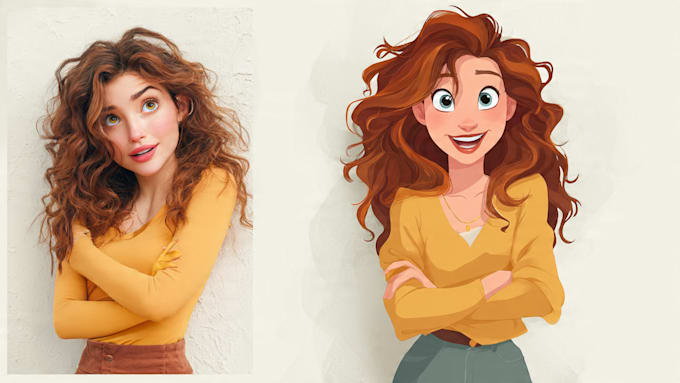 do disney style cartoon portrait
