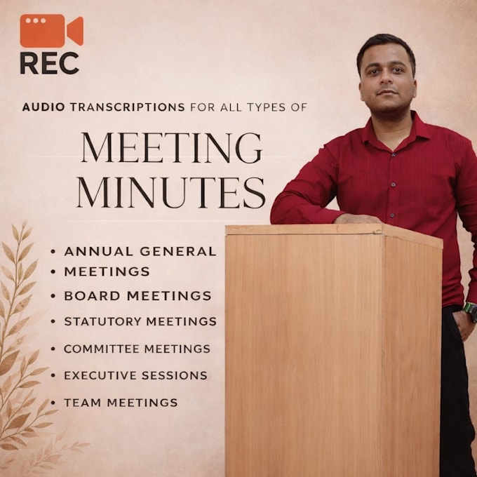 convert audio recording into meeting minutes