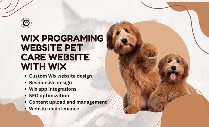 create wix programing website pet care website with wix