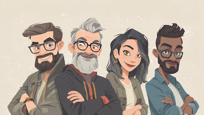 draw a vector 2d character, cartoon character