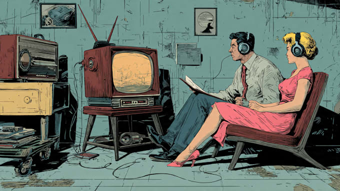 create cool retro comic art design illustration
