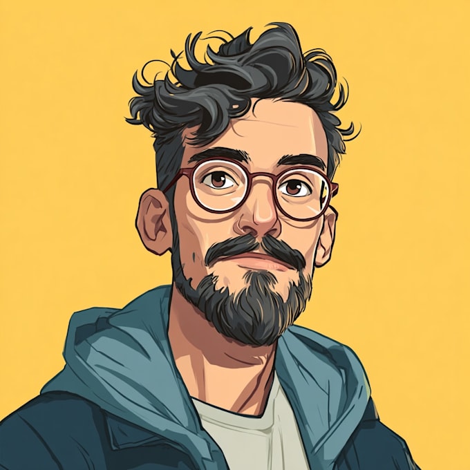 draw cartoon vector portrait with your face