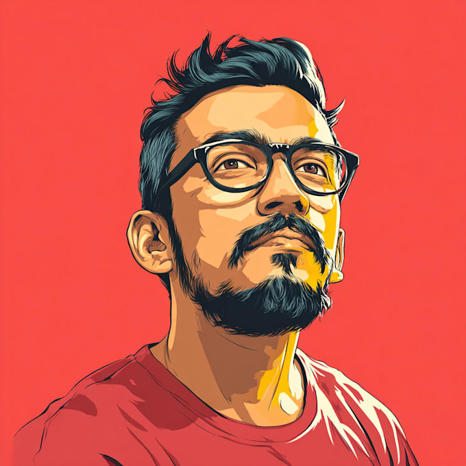 draw a cartoon vector portrait