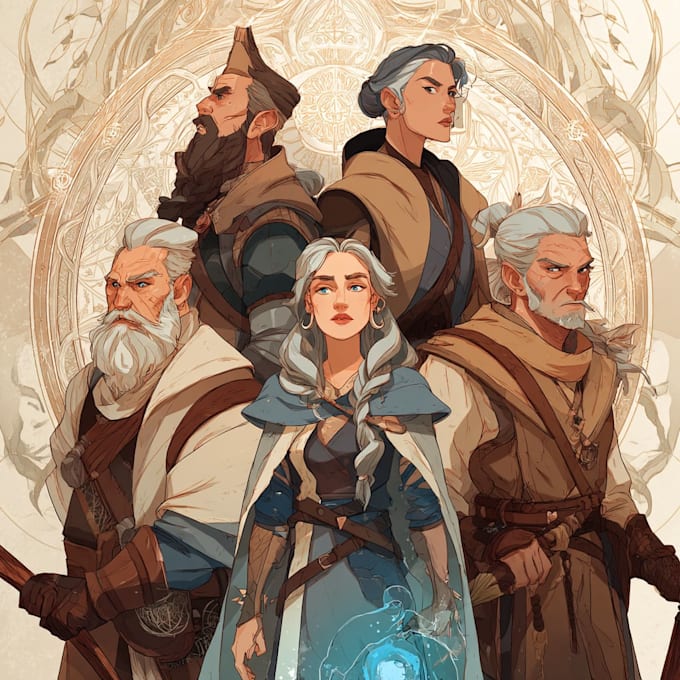 Design custom dnd party portraits and group art by Colordova | Fiverr