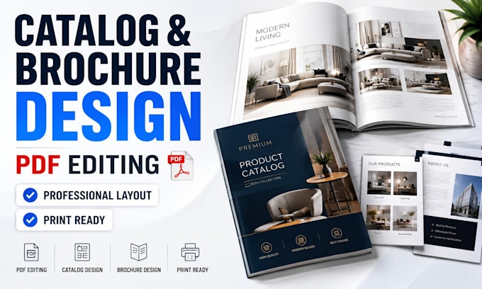 design professional product catalogs, brochures and pdfs