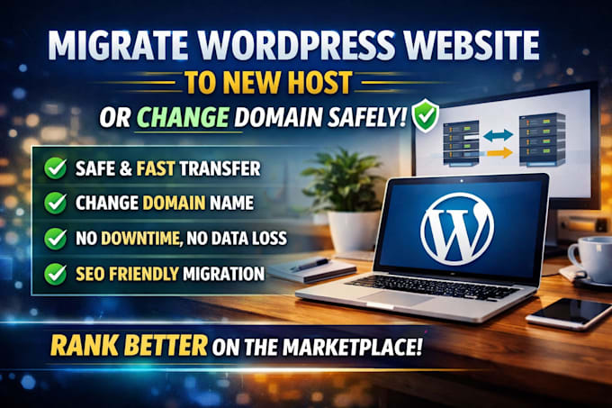 migrate wordpress website to new host, change domain name