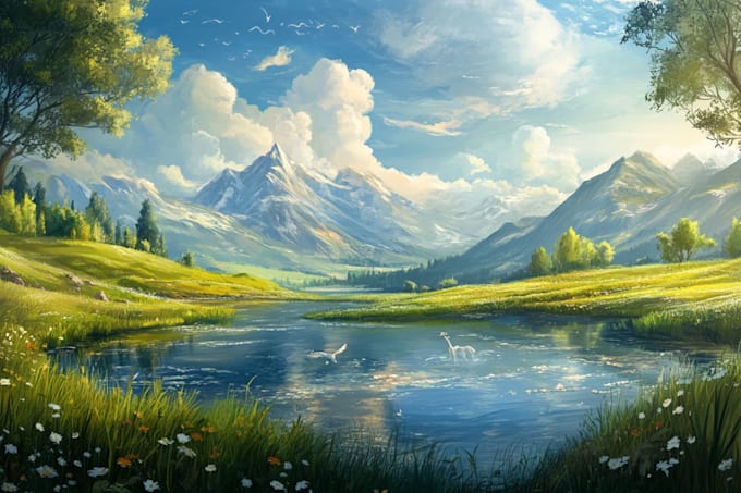 draw pixel art background and landscape