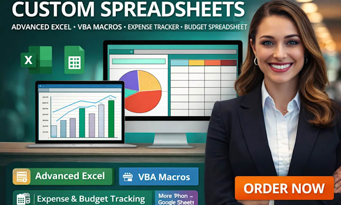 custom spreadsheet,advance excel,vba macros,expense tracker,budget spreadsheet