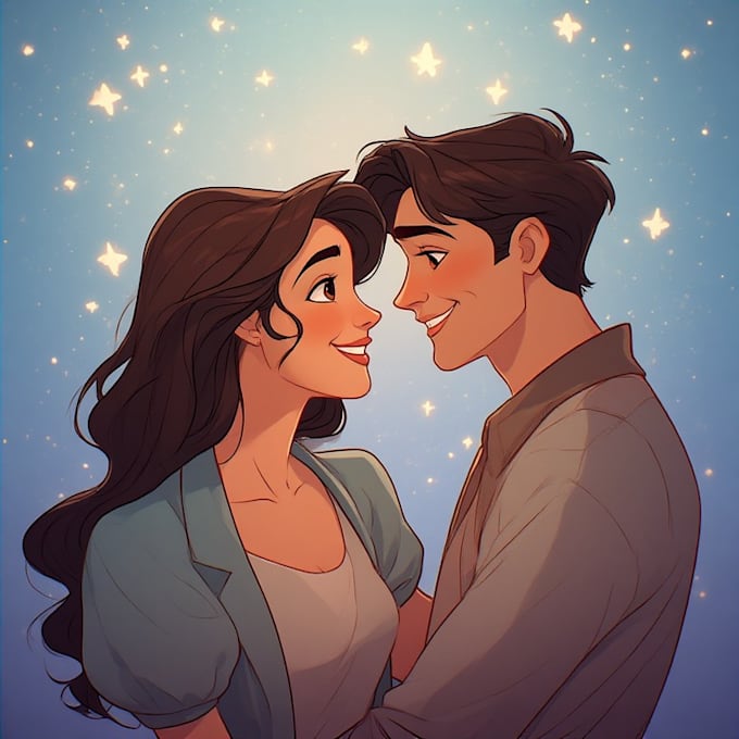 draw couple portrait illustration