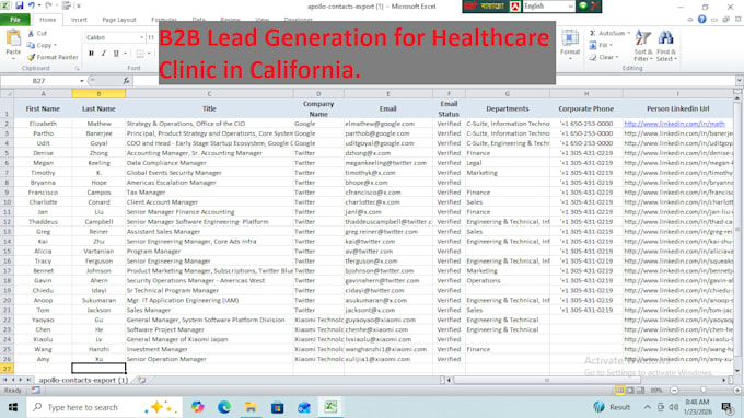 do b2b lead generated targeted email list building