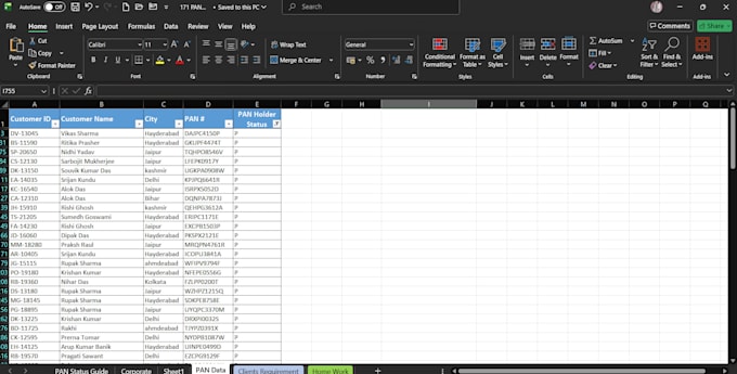 clean, format, merge, split excel data