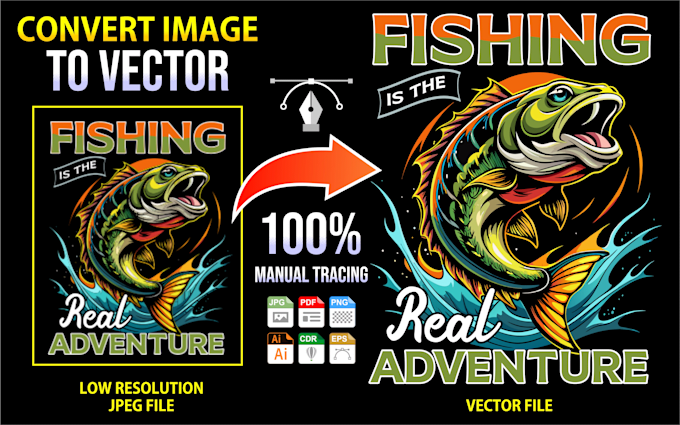 vectorize image, convert image to vector, manual vector tracing
