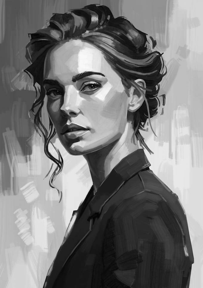 create a stylized semi realistic portrait