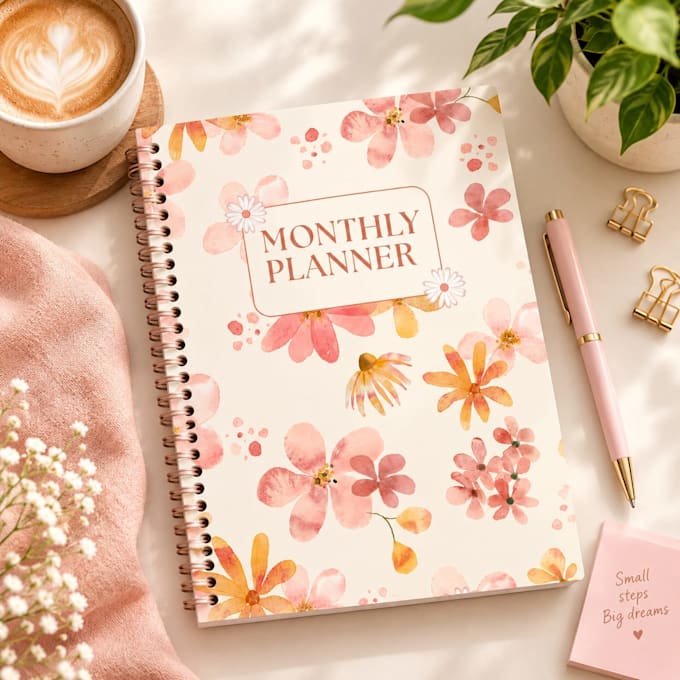 create a modern digital planner, diary and notebook in canva