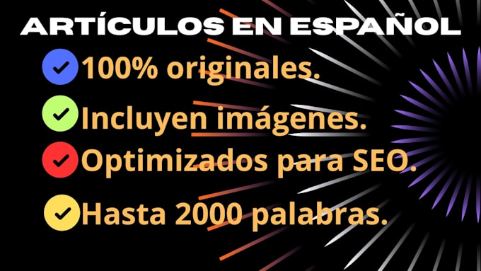 write  artículos promocionales optimizados para SEO