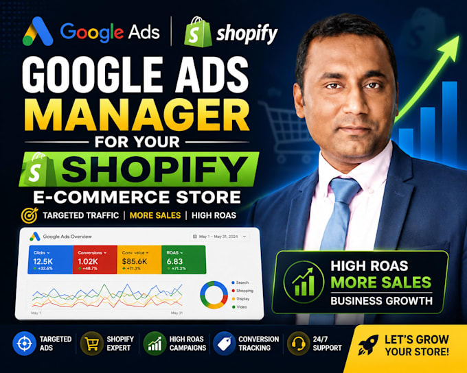 manage google ads and shopping campaigns for your shopify store to maximize roas