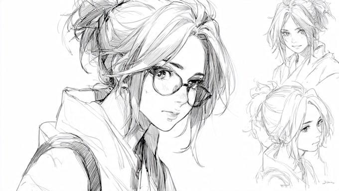 sketch characters into anime style