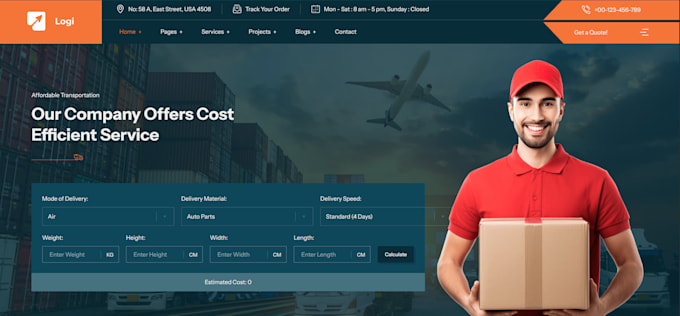 build logistics, cargo, dispatch, moving, trucking wordpress website
